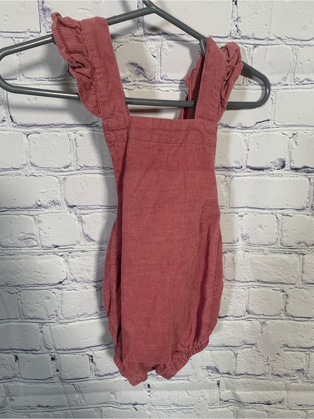 Angel Dear Baby Girls Corduroy Ruffle Overall Romper Pink Size 6-12M